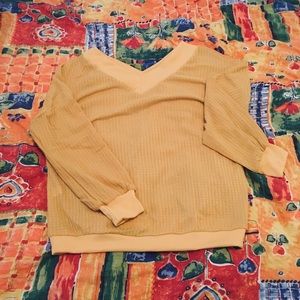 Nwot waffle knit off the shoulder sweater